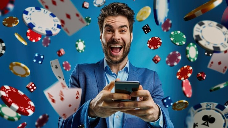 Lucky Neko live-dealer interface on a mobile phone showing card layout and bet controls